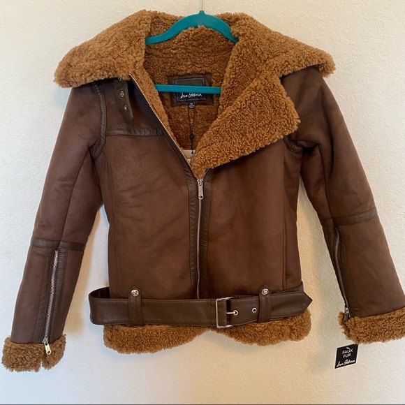 Sam Edelman Jackets & Blazers - Sam Edelman Brown Shearling Aviator Jacket